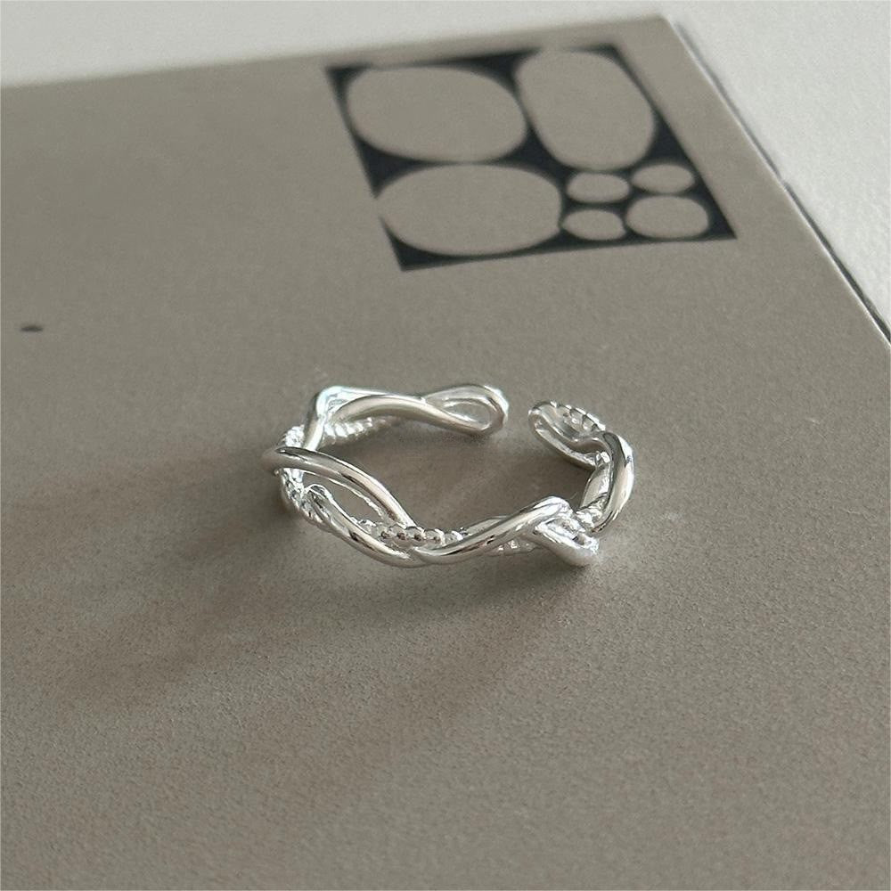 925 sterling silver open ring - silvery