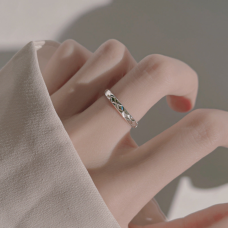 925 sterling silver open-end ring - silvery