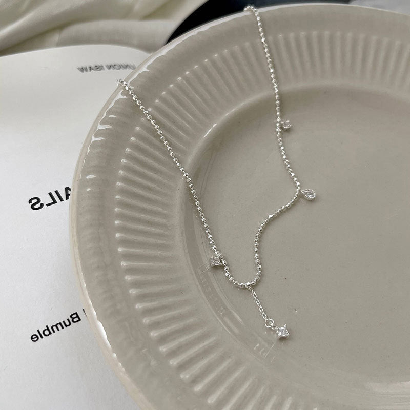 925 sterling silver tassel necklace - silvery