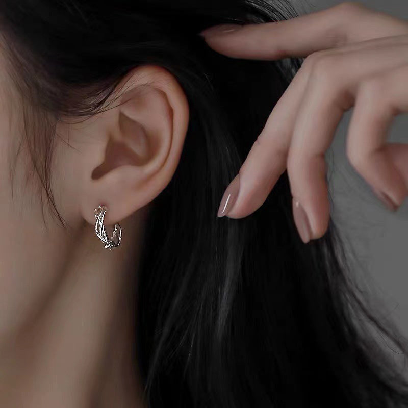 925 sterling silver ear buckle - silvery