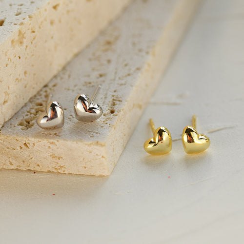 925 silver heart-shaped earrings