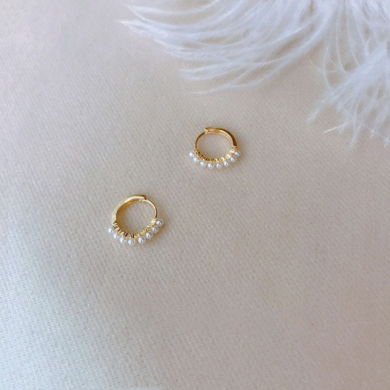 925 sterling silver imitation pearl ear buckle