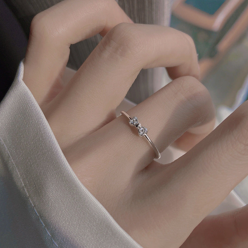 925 sterling silver open ring - silvery