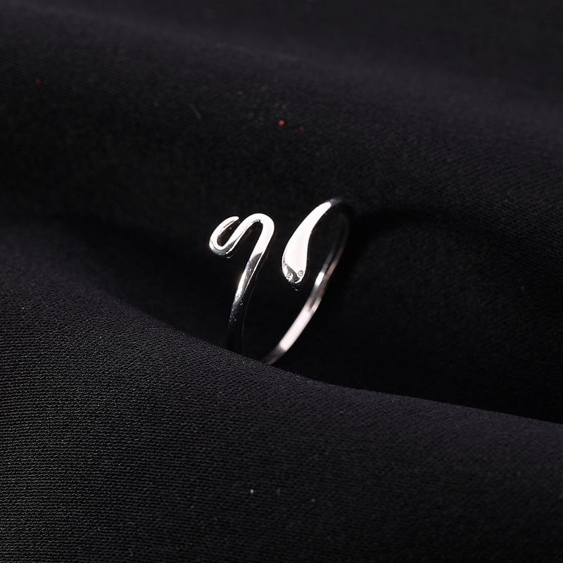 S925 Pure Silver Serpentine Ring - Silvery