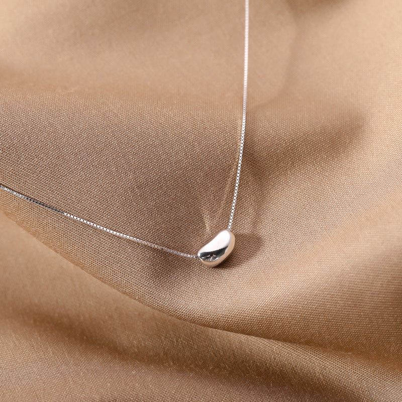 925 sterling silver bean pendant necklace