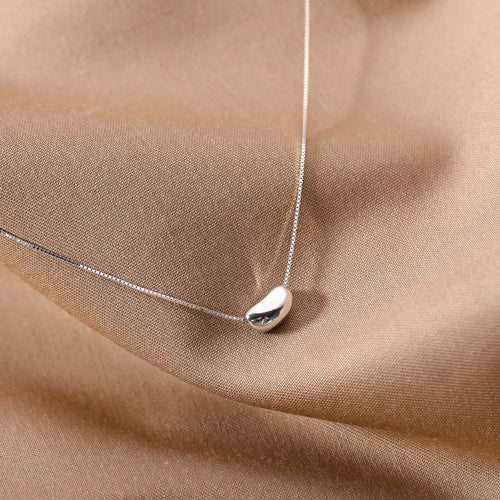 925 sterling silver bean pendant necklace