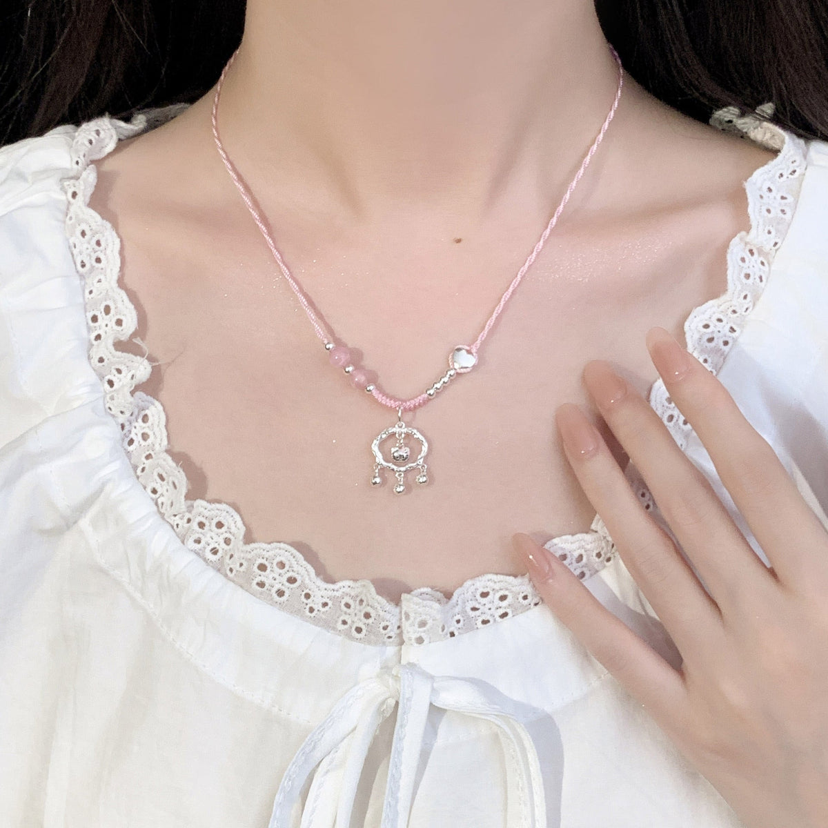 925 sterling silver pendant woven rope necklace