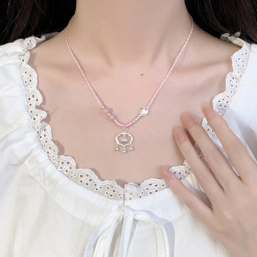 925 sterling silver pendant woven rope necklace