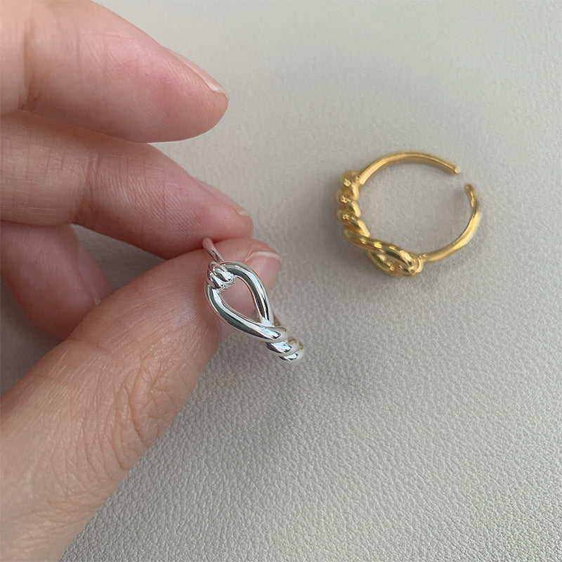 925 sterling silver irregular opening ring