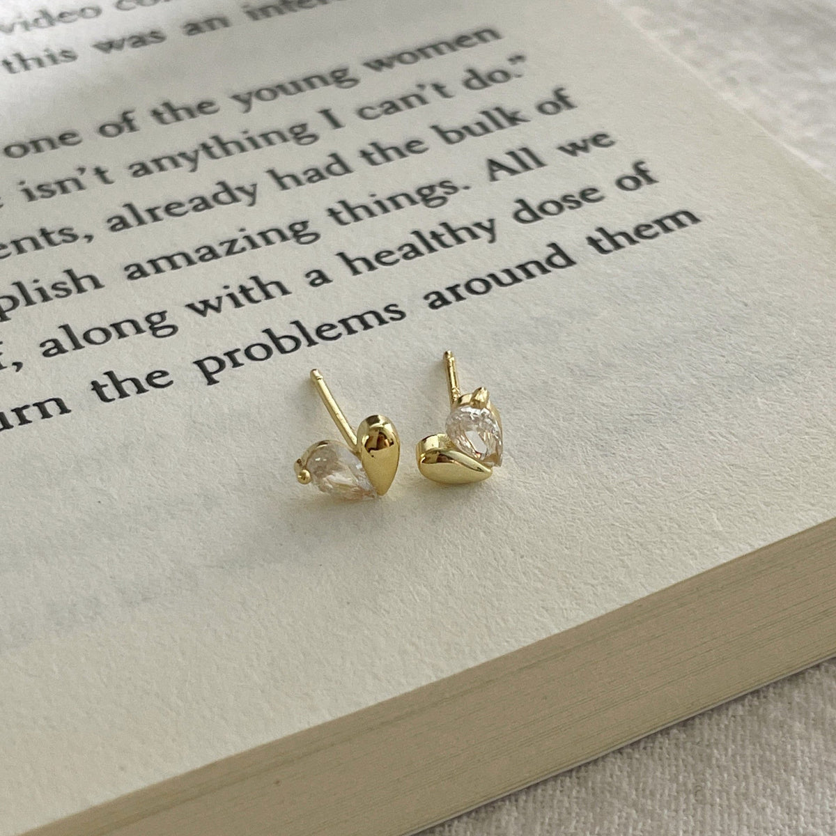 925 sterling silver heart-shaped earrings - golden
