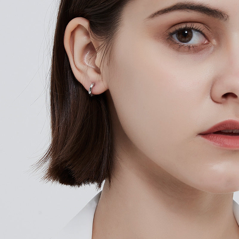 925 sterling silver round earrings