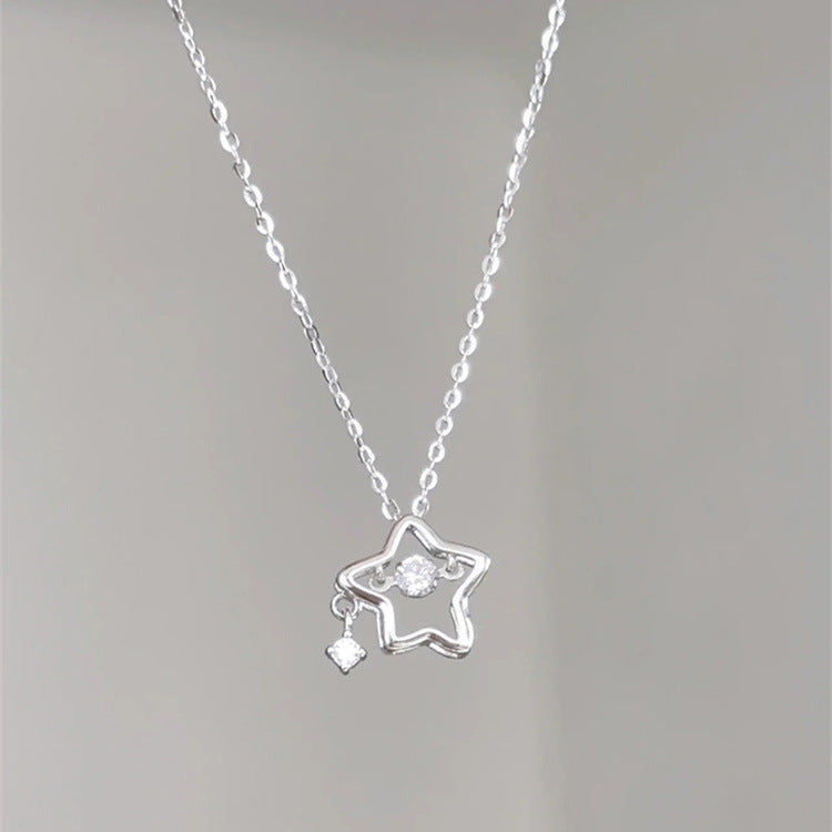 925 sterling silver star pendant necklace - silvery