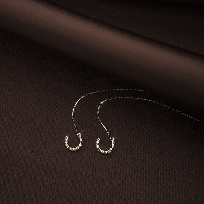 925 sterling silver ear line - silvery
