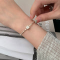 925 sterling silver square bracelet - silvery