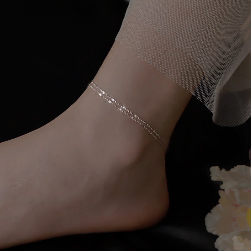 925 sterling silver ankle chain