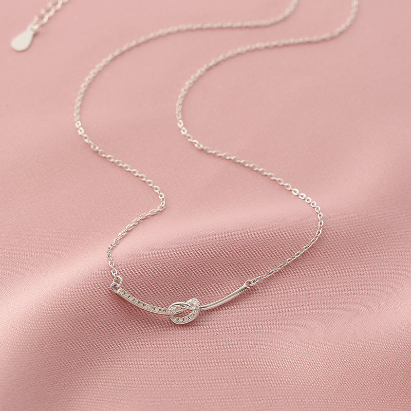 925 Sterling Silver Rope Knot Necklace - Silvery