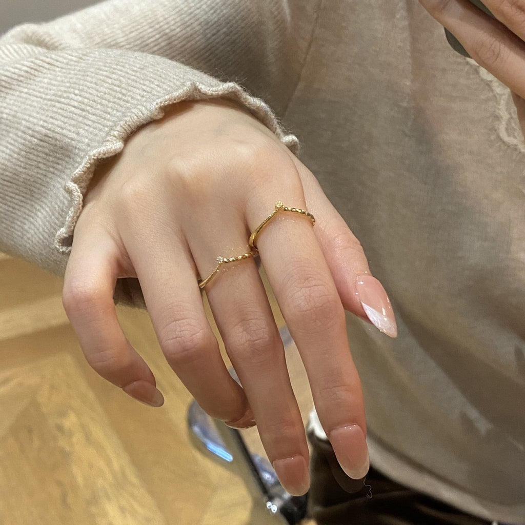 S925 sterling silver ring - golden