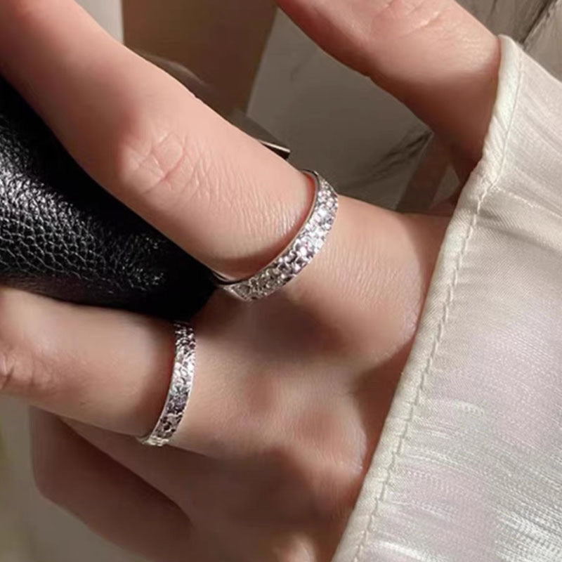S925 sterling silver sparkling open ring