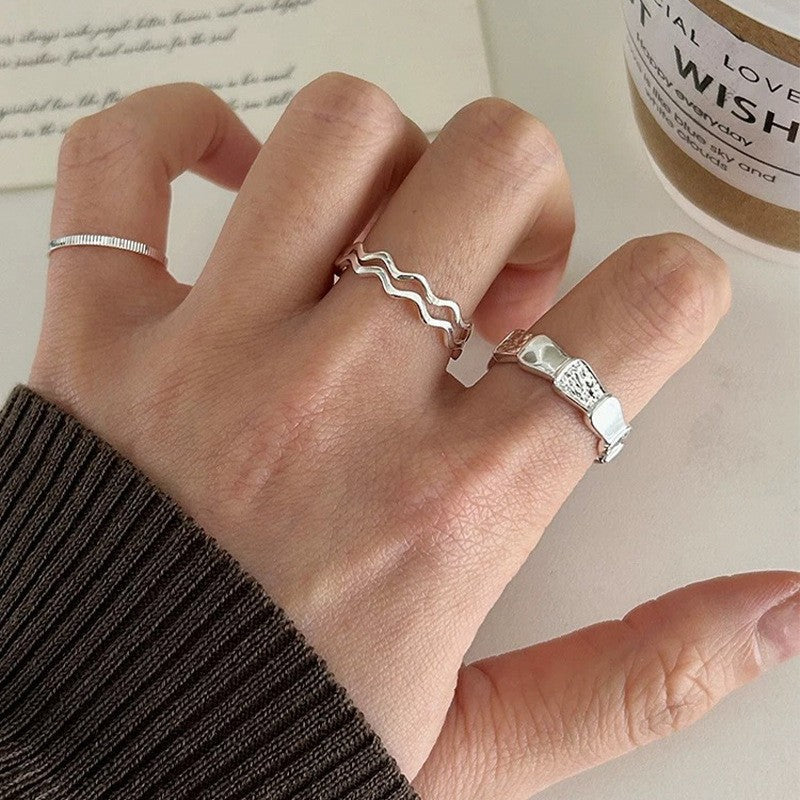 S925 sterling silver ring - silvery