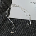 925 sterling silver three-layer snake bone chain bracelet - silvery