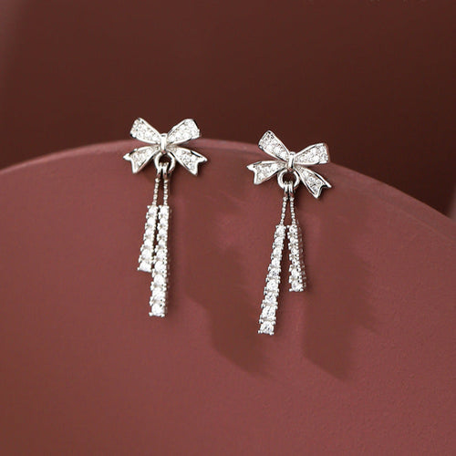 925 sterling silver bow earrings