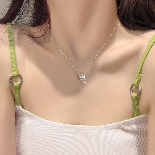 925 sterling silver pendant necklace - silvery