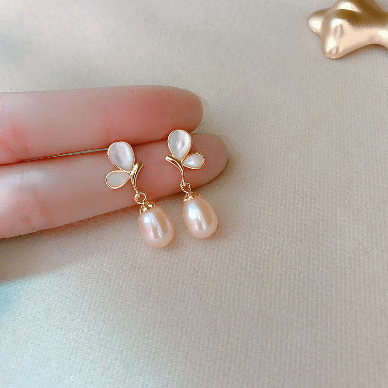925 sterling silver pearl earrings