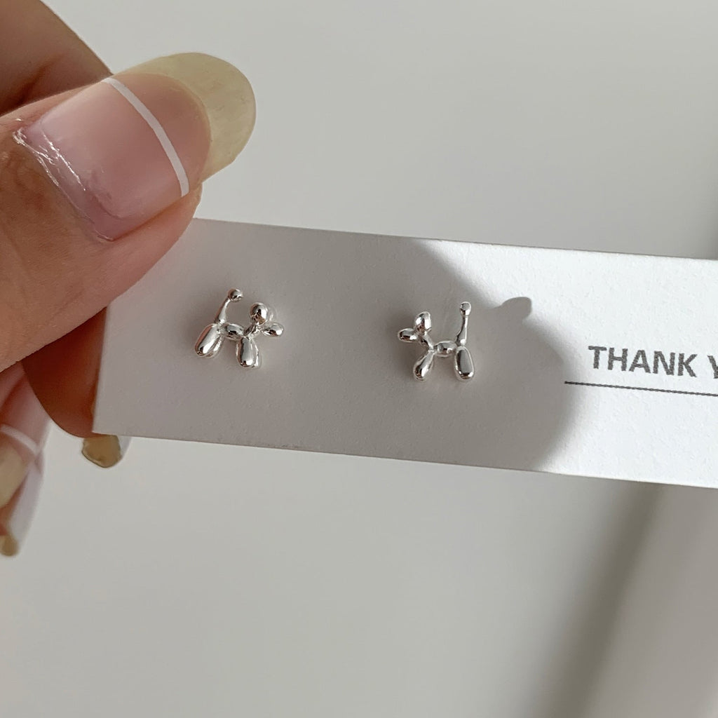 925 sterling silver small earrings - silvery