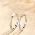925 sterling silver couple's ring - silvery