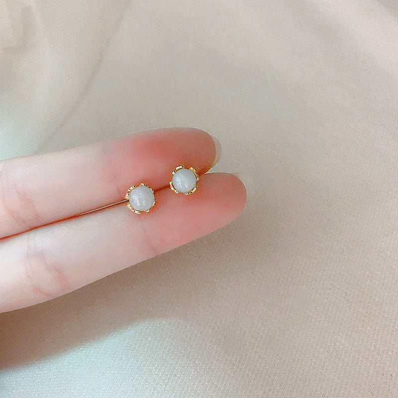 925 sterling silver jade earrings