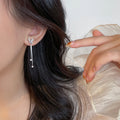 925 sterling silver long earrings - silvery