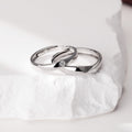 925 sterling silver couple ring - silvery