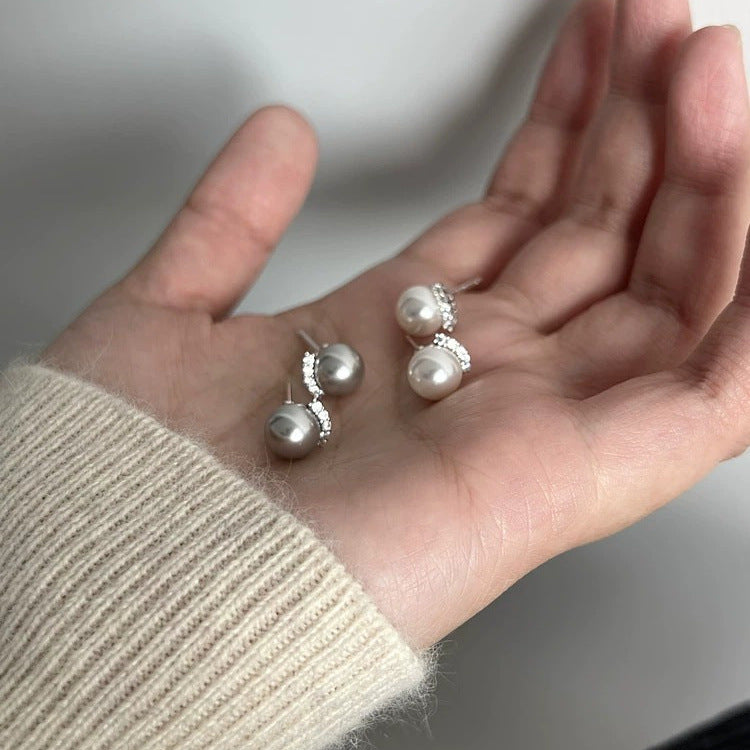 925 sterling silver imitation pearl earrings