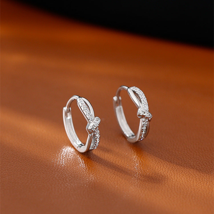 S925 sterling silver ear buckle - silvery
