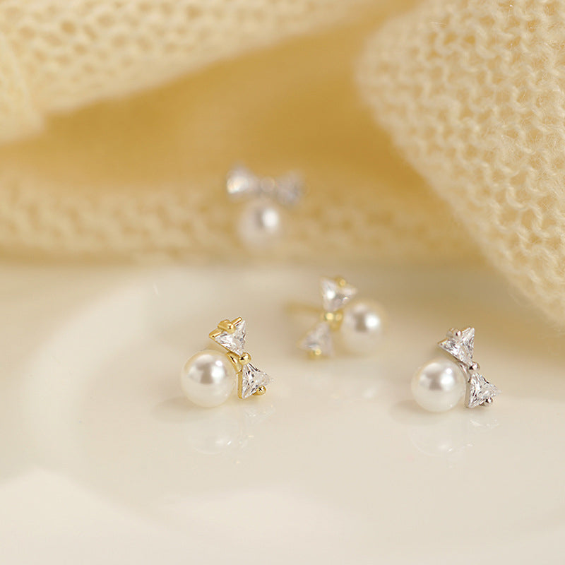 925 sterling silver pearl earrings