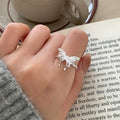 925 sterling silver butterfly ring - silvery