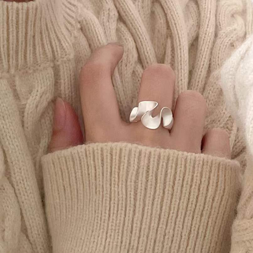 925 sterling silver open-end ring - silvery