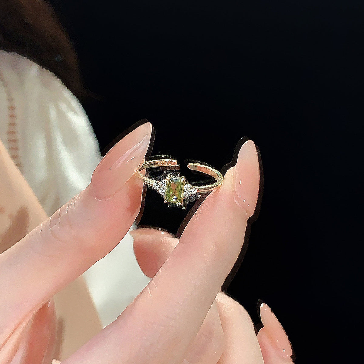 S925 sterling silver ring - golden