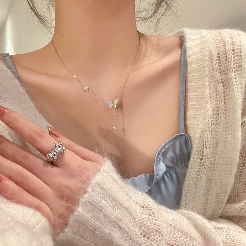 Butterfly Pearl Necklace