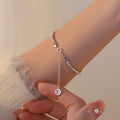 925 sterling silver broken silver bracelet - silvery