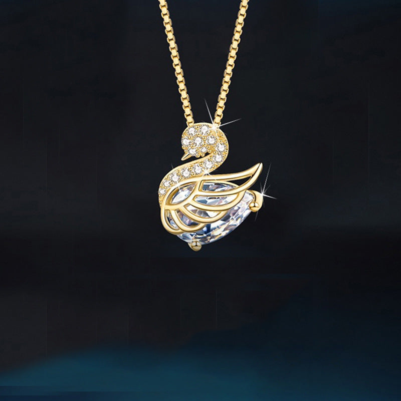 925 sterling silver swan necklace