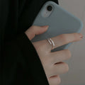 925 sterling silver open-end ring - silvery