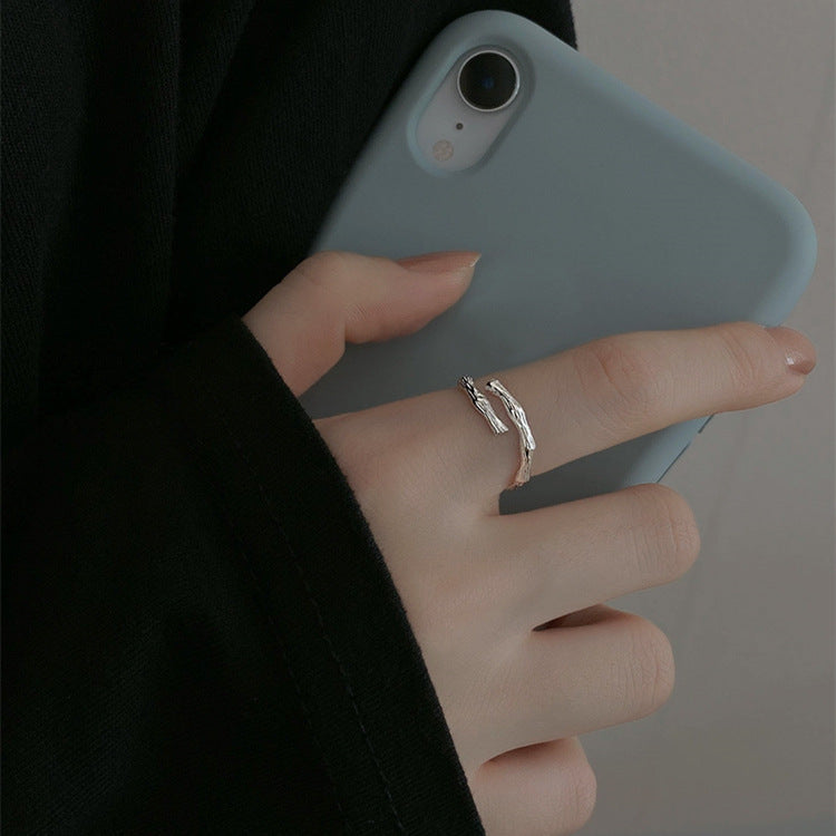925 sterling silver open-end ring - silvery