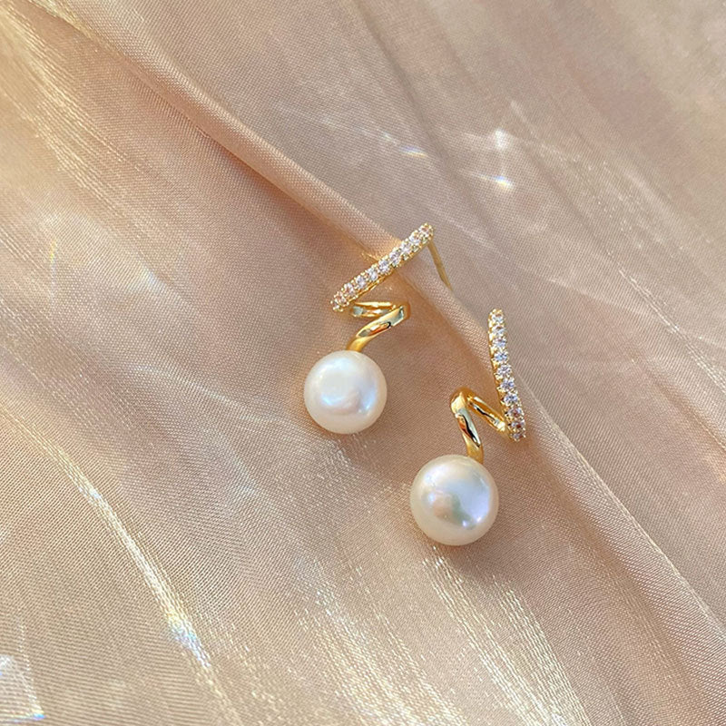 S925 pure silver pearl earrings