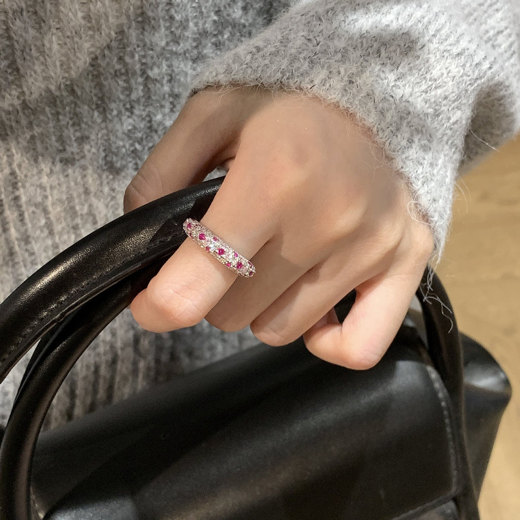 925 sterling silver ring set with sparkling zirconium
