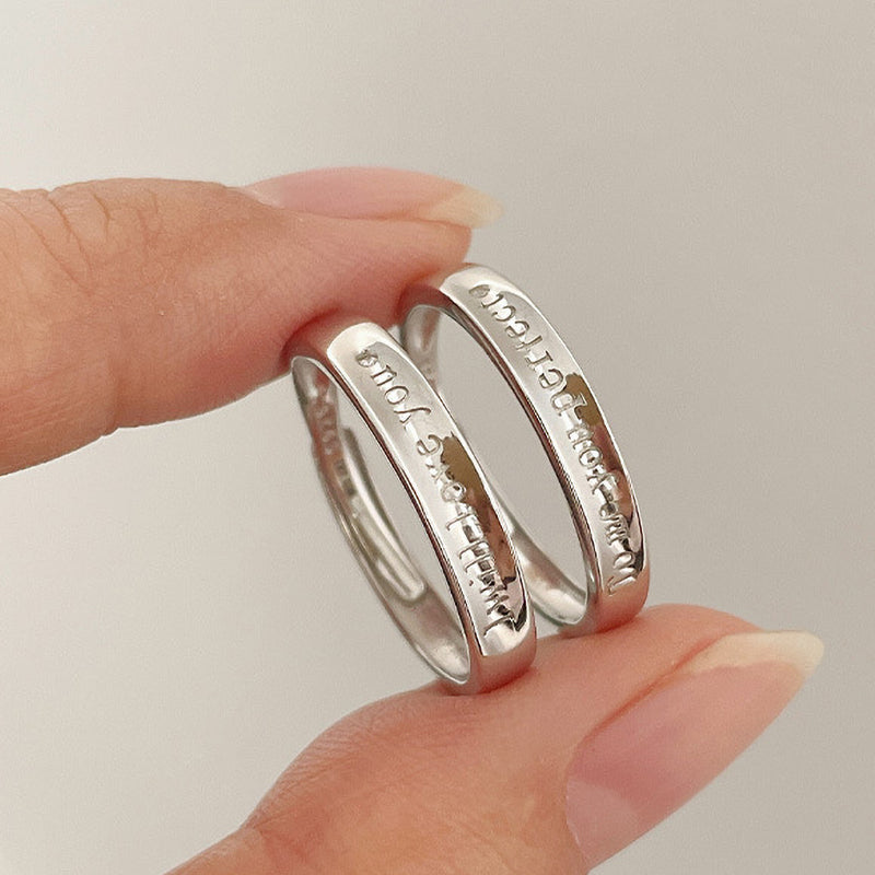 S925 sterling silver couple ring - silvery