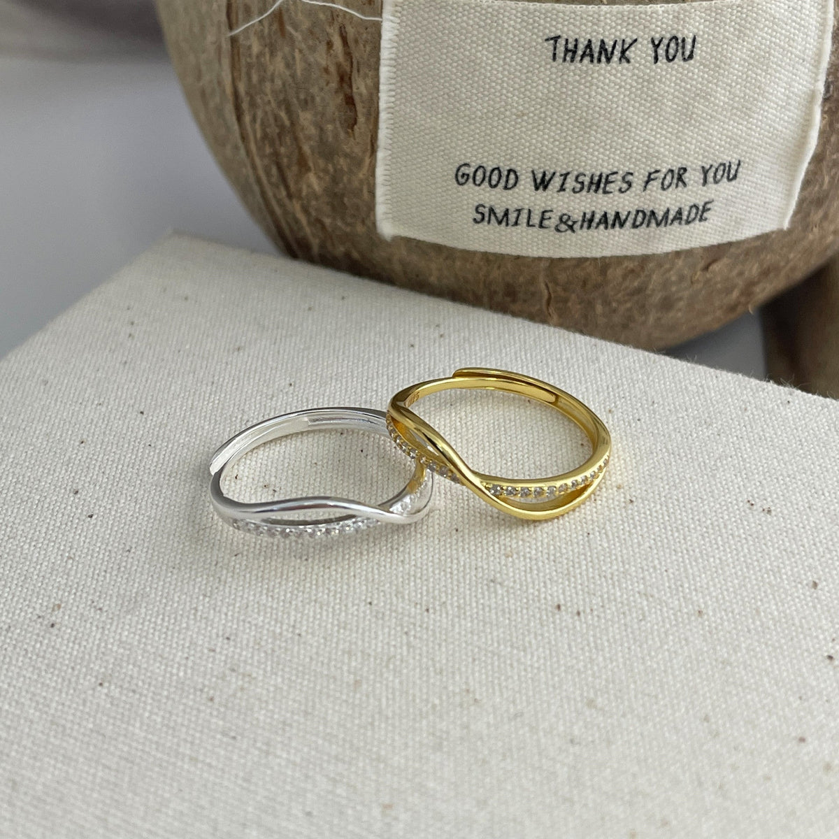 S925 sterling silver zircon inlaid open ring