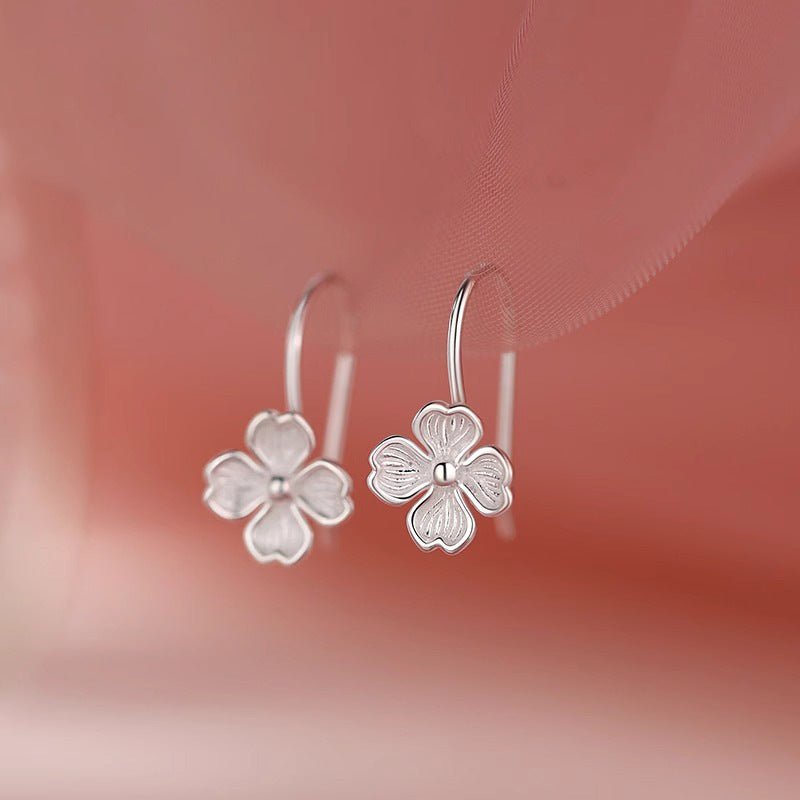 S925 sterling silver flower earrings