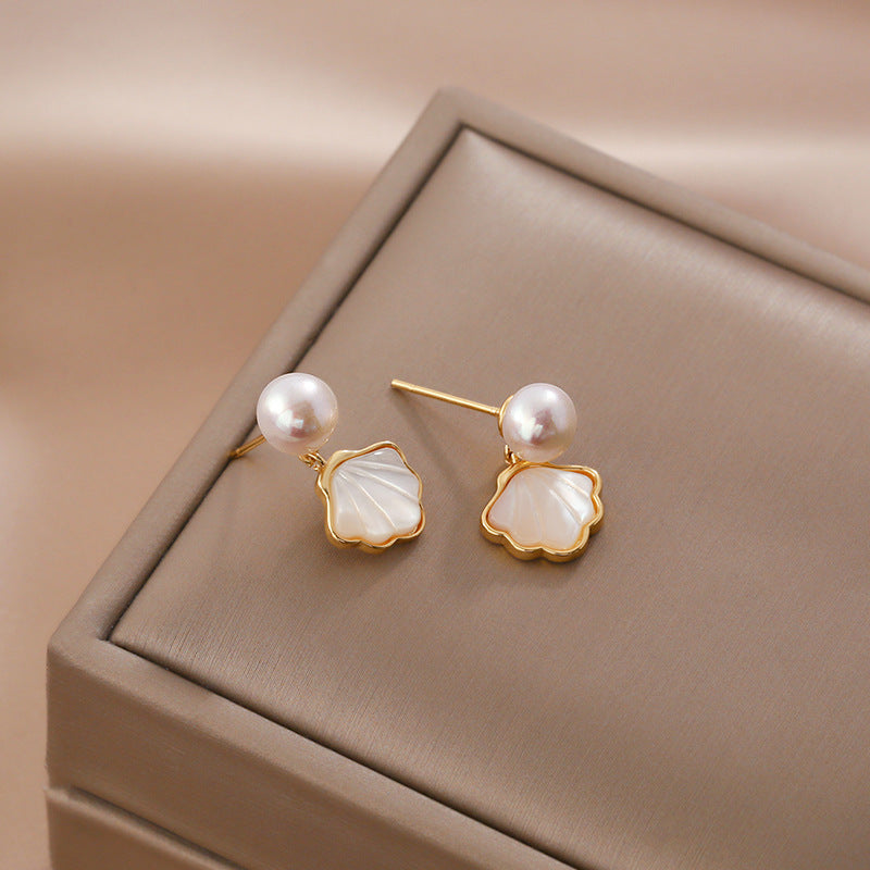 925 sterling silver shell earrings