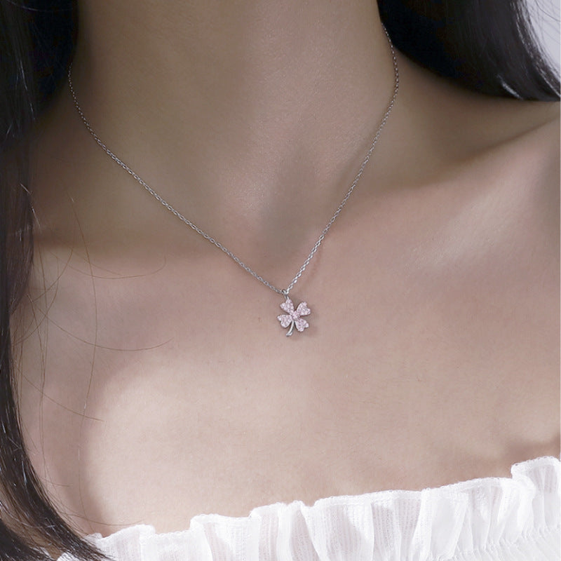 S925 sterling silver zircon necklace